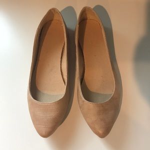 Faux crocodile tan flats from Old Navy